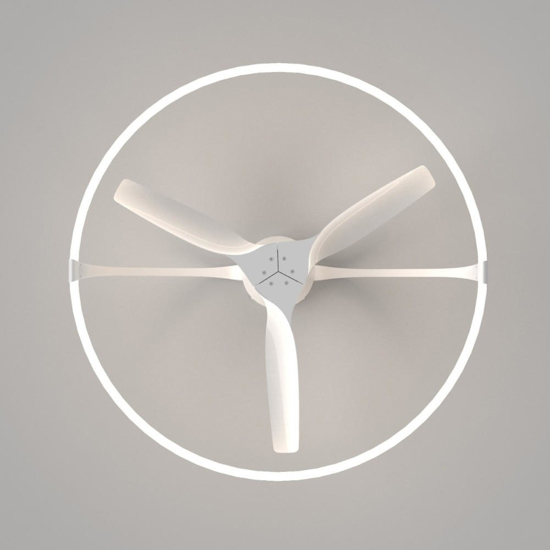 Plafoniera con ventilatore bianca desig moderno led dimmerabile