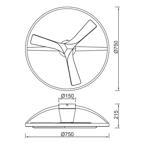 Plafoniera con ventilatore bianca desig moderno led dimmerabile