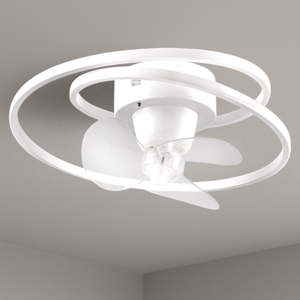 Ventilatore a plafoniera con luce da soffitto bianco design moderno