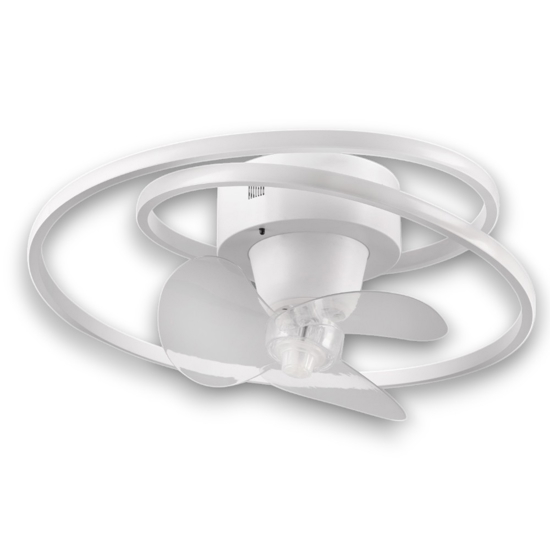 Ventilatore a plafoniera con luce da soffitto bianco design moderno