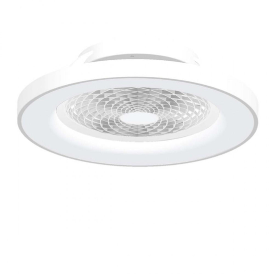 Ventilatore moderno a plafoniera con luce da soffitto bianco