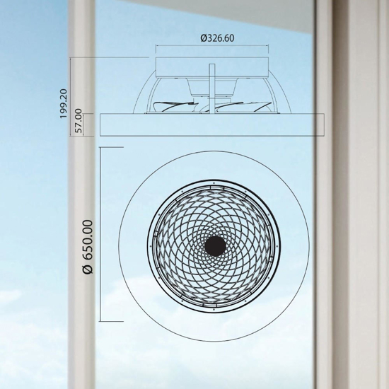 Ventilatore moderno a plafoniera con luce da soffitto bianco