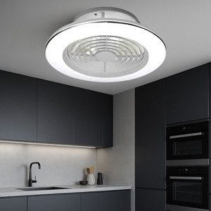 Ventilatore da soffitto a plafoniera con luce grigio fino a 13mq