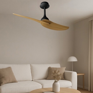 Ventilatore da soffitto nero e legno motore dc ambienti da 13mq a 20mq