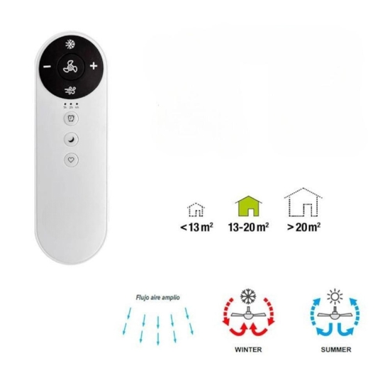 Ventilatore da soffitto nero e legno motore dc ambienti da 13mq a 20mq