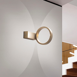 Applique da parete moderna oro satinato luce led orientabile 7w 3000k