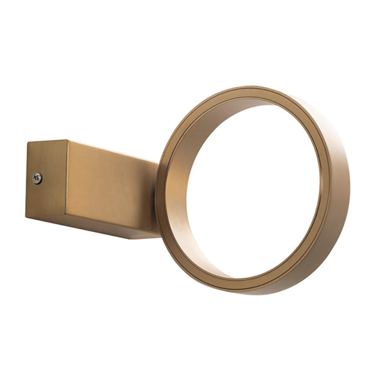 Applique da parete moderna oro satinato luce led orientabile 7w 3000k