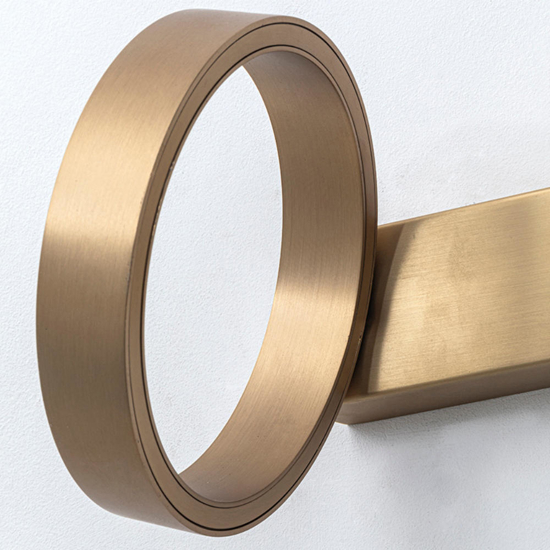 Applique da parete moderna oro satinato luce led orientabile 7w 3000k