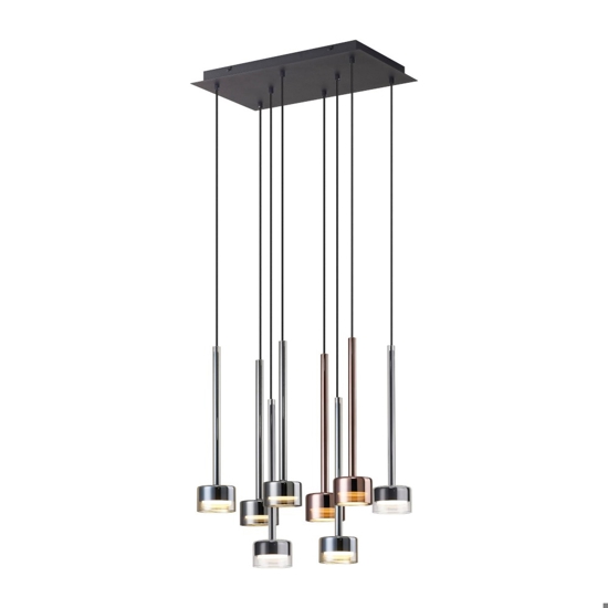 Lampadario vetri multicolor pendenti per soggiorno moderno