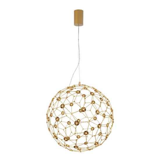 Lampadario moderno sole 40 cm led 21w 3000k sfera oro