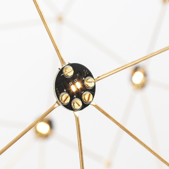 Lampadario moderno sole 40 cm led 21w 3000k sfera oro