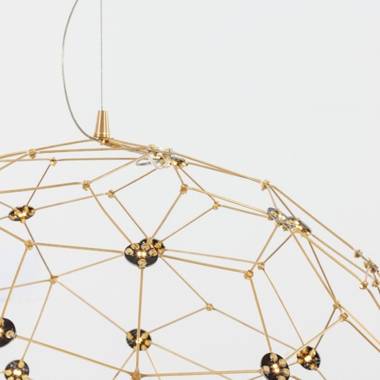 Lampadario moderno sole 40 cm led 21w 3000k sfera oro