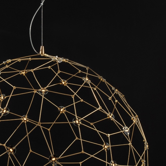 Lampadario sfera sole 80 cm oro led 21w 3000k moderno