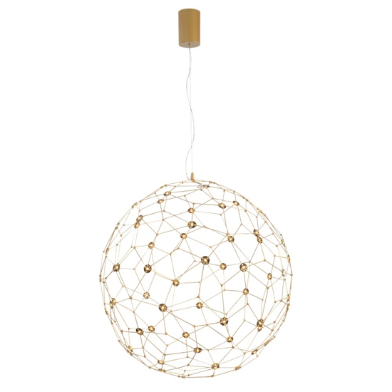 Lampadario sfera sole 80 cm oro led 21w 3000k moderno