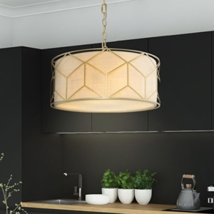 Maytoni messina lampadario moderno paralume in tessuto