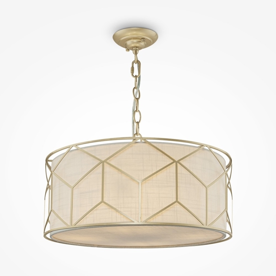 Maytoni messina lampadario moderno paralume in tessuto