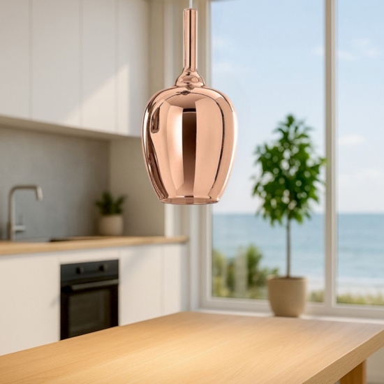 Gea luce ofelia lampada a sospensione per tavolo cucina colore rame
