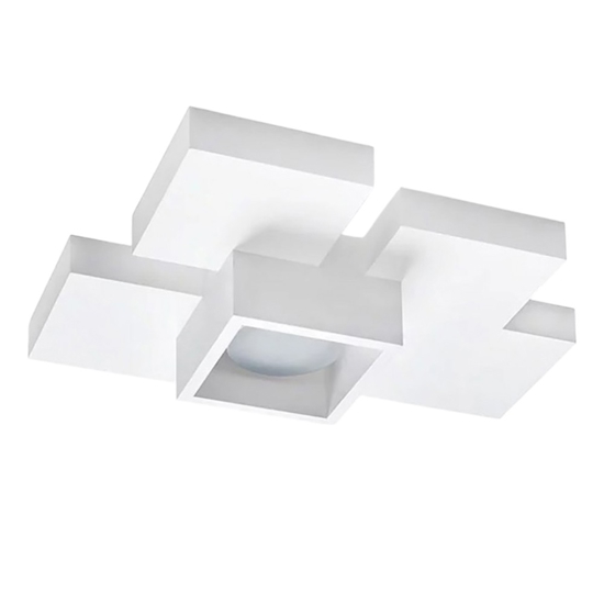 Plafoniera moderna quadrati gesso bianca sforzin