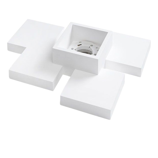 Plafoniera moderna quadrati gesso bianca sforzin