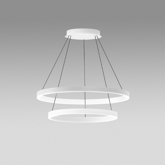 Gea luce criseide lampadario moderno led 75w 3000k doppio anello