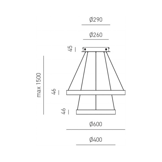 Gea luce criseide lampadario cucina led 60w 3000k design minimal