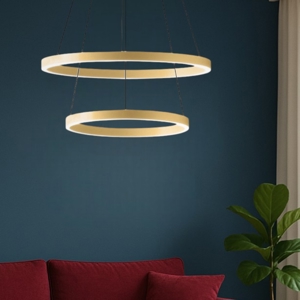 Gea luce criseide lampadario moderno led 60w 3000k colore oro