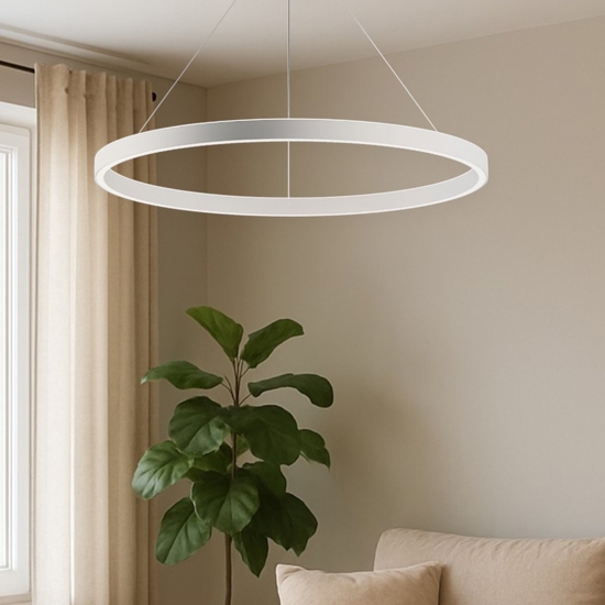 Gea luce criseide lampadario moderno led 100w 3000k circolare bianco
