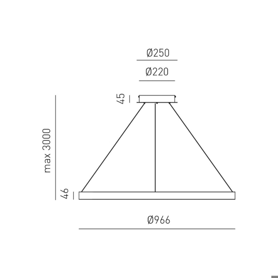 Gea luce criseide lampadario moderno led 100w 3000k circolare bianco
