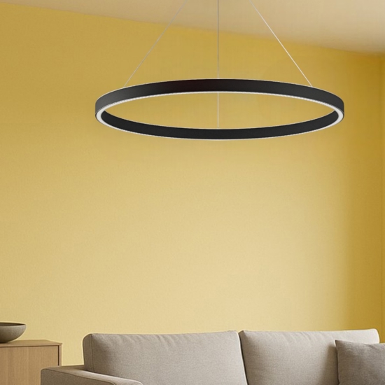 Gea luce criseide lampadario moderno led 100w 3000k tondo per salotto