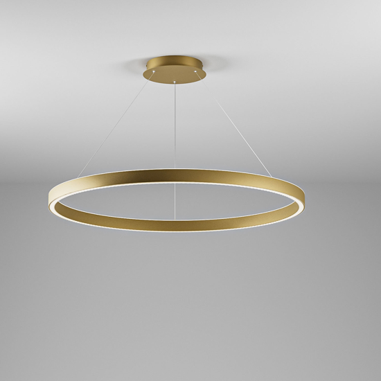 Gea luce criseide lampadario moderno led 100w 3000k ad anello colore oro