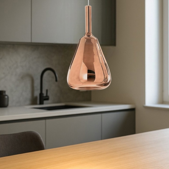 Gea luce ofelia lampada a sospensione per cucina colore rame