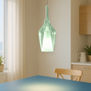 Gea luce ofelia lampada a sospensione per cucina moderna in vetro verde