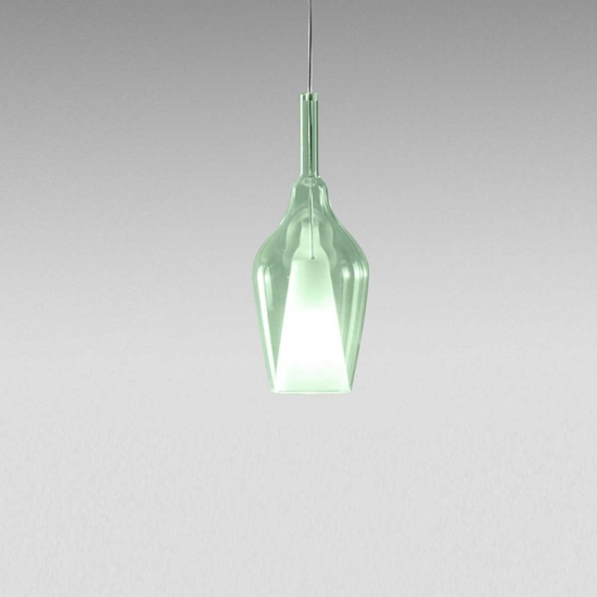 Gea luce ofelia lampada a sospensione per cucina moderna in vetro verde