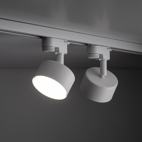 Sistema binario trifase 100cm bianco con 4 faretti gx53 orientabili