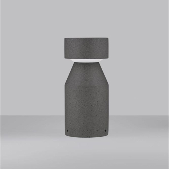 Lampione da giardino in cemento nero led 12w 3000k ip65