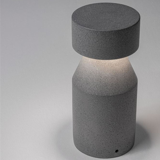 Lampione da giardino in cemento nero led 12w 3000k ip65
