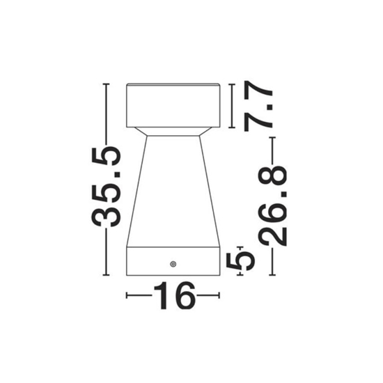 Lampione da giardino in cemento nero led 12w 3000k ip65