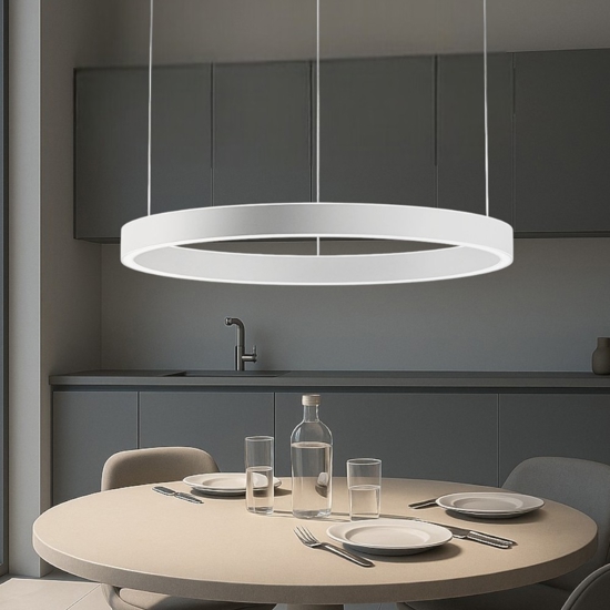 Gea luce criseide lampadario cucina led 80w 3000k bianco rotondo