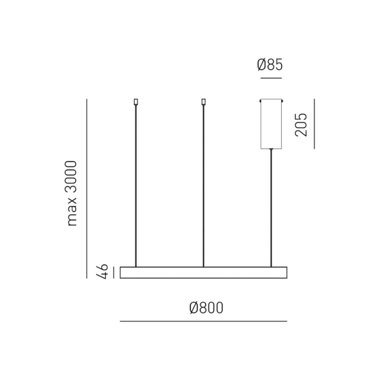 Gea luce criseide lampadario cucina led 80w 3000k bianco rotondo