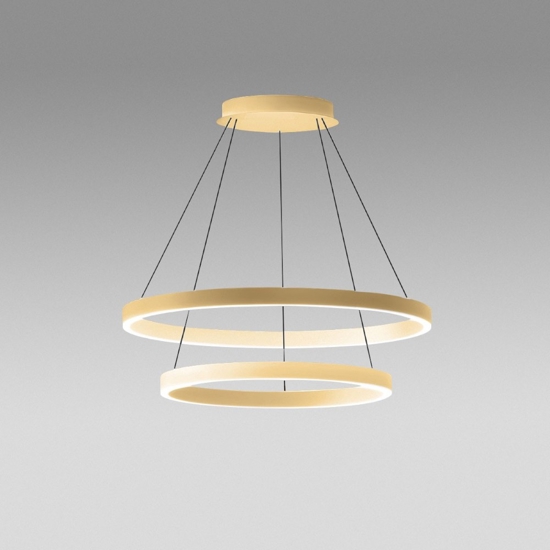 Gea luce criseide lampadario moderno led 75w 3000k circolare colore oro