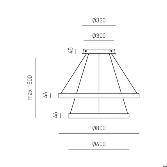 Gea luce criseide lampadario moderno led 75w 3000k circolare colore oro