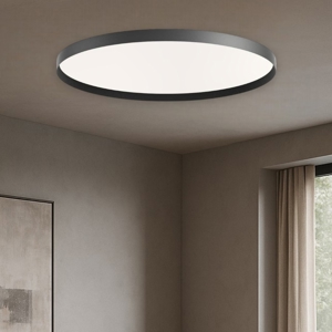 Gea luce acelia plafoniera moderna led 50w da 3000k a 4000k nera tonda