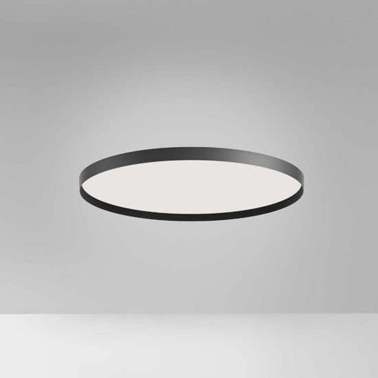 Gea luce acelia plafoniera moderna led 50w da 3000k a 4000k nera tonda