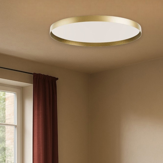 Gea luce acelia plafoniera moderna led 40w da 3000k a 4000k colore oro