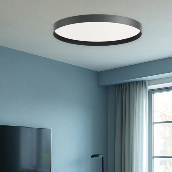 Gea luce acelia plafoniera moderna led 30w da 3000k a 4000k nera