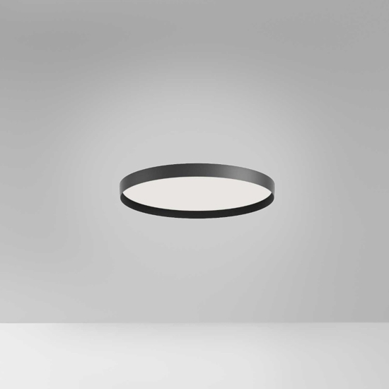 Gea luce acelia plafoniera moderna led 30w da 3000k a 4000k nera