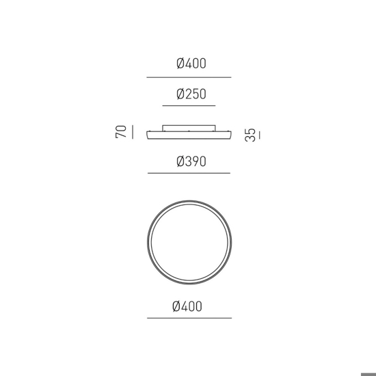 Gea luce acelia plafoniera moderna led 30w da 3000k a 4000k circolare