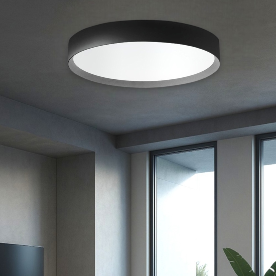 Gea luce plafoniera moderna led 60w da 3000k a 4000k nera