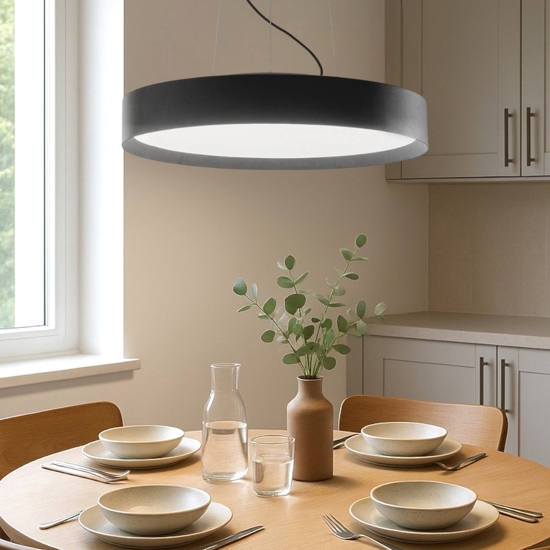 Gea luce ava lampadario cucina led 70w da 3000k a 4000k nero
