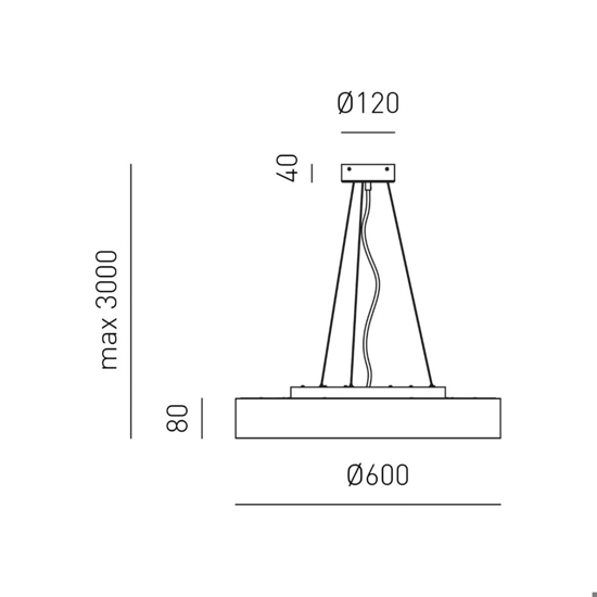 Gea luce ava lampadario cucina led 70w da 3000k a 4000k nero